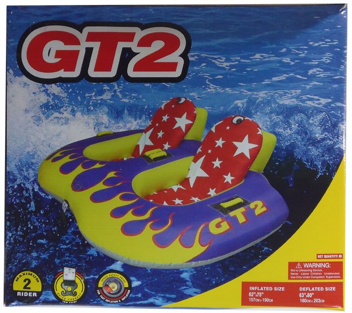 Ski Tube - GT2 - 2 Person Sit-In Design Water Ski Biscuit 80" 203cm